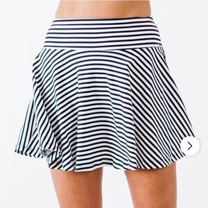 Modli Navy and White striped Swim Skort. Size Large